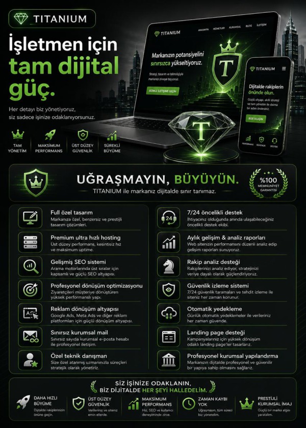 TİTANİUM WEB — kurumsal web sitesi, mobil uyumlu web sitesi, Webvitrini | Hazır Kurumsal Web Siteleri Mobil ve SEO uyumlu